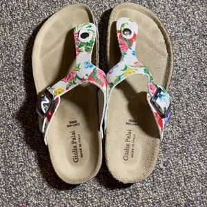 Giulia Palai leather floral sandals